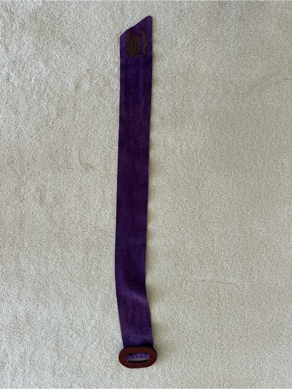 Vintage Diesel Purple Suede Wrap Belt with Brown Leather Buckle 100% leather y2k